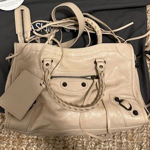 Balenciaga Agneau Small City Bag in Neautral